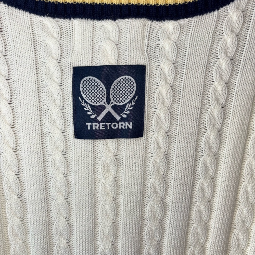 NWT Tretorn x Anthropologie Longline Short Sleeve Cardigan White Womens M Preppy - Picture 9 of 11